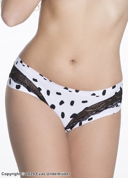 Cute panties, lace inlay, dalmatian dots